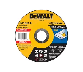 DeWalt DT3442-QZ / Řezný kotouč na nerezovou ocel / Průměr 115 x 22.23 mm / Šířka řezu 1.0 mm