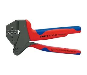 KNIPEX Víceúčelové systémové lisovací kleště červená/modrá / pro konektory MC4 EVO