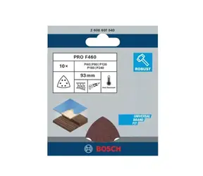 BOSCH 2608607540 / Sada brusných papírů pro delta brusky 93 mm / Zrnitost 60 & 80 & 100 & 120 & 180 