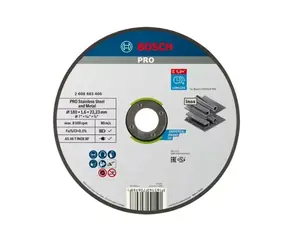 BOSCH 2608603406 / Řezací kotouč na nerezovou ocel / Průměr 180 x 22.23 mm / Šířka řezu 1.6 mm