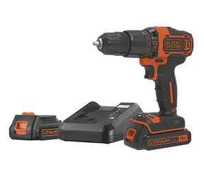 Black&Decker BDCHD18K1B2-QW / Aku příklepová vrtačka dvourychlostní / 18 V / 2x 2.0Ah