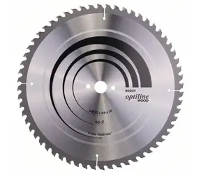 BOSCH Optiline Wood 400 / Pilový kotouč pro řezání dřeva / Průměr: 400mm / Otvor: 30mm / Zuby: 60