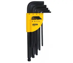 Stanley 1-13-976 / sada zástrčných klíčů / Inbus / Prodloužené / s kuličkou / 1.5 - 10mm / 9ks