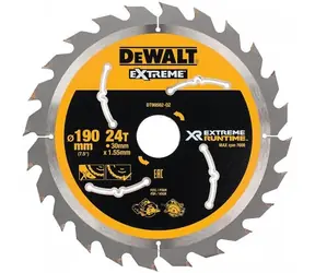 DeWalt DT99562 / Pilový kotouč pro kotoučové pily / Průměr 190x30 mm / Šířka řezu 1.55 mm / Počet zubů 24
