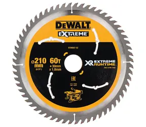 DeWalt DT99567 / Pilový kotouč pro stolní aku pily / Průměr 210x30 mm / Šířka řezu 1.80 mm / Počet zubů 60
