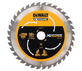 DeWalt DT99572 / Pilový kotouč pro aku pily / Průměr 250x30 mm / Šířka řezu 2.16 mm / Počet zubů 36