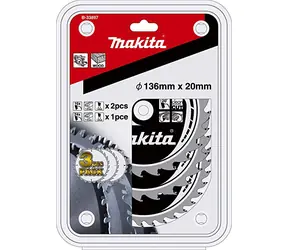 Makita B-33897 / Pilový kotouč na dřevo / Průměr 136x20 mm / 3 ks