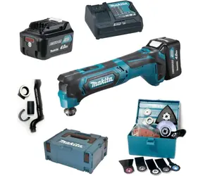 Makita TM30DSMJX5 / Aku Multifunkční nástroj s příslušenstvím (41 ks) / 10.8V / 2x4.0Ah / 20.000 kmitů-min / Oscilace 3.