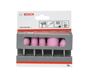 BOSCH 1609200286 / Sada brusných tělísek / Upínací stopka 6 mm / Zrnitost 15-60 / 5 ks