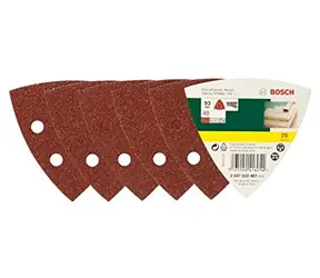 BOSCH 2607019487 / Sada brusného papíru pro delta brusky s otvory / Zrnitost 40 / Průměr 93 mm / 25 ks