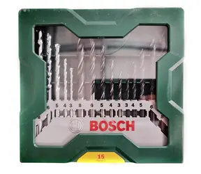 BOSCH 2607019675 / Sada vrtáků do kovu | kamene | dřeva / 3-8 mm / 15 ks