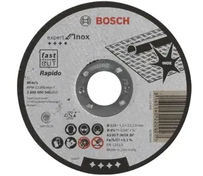 BOSCH 2608600545 / Řezací kotouč na nerezovou ocel / Průměr 115 x 22.23 mm / Šířka řezu 1 mm