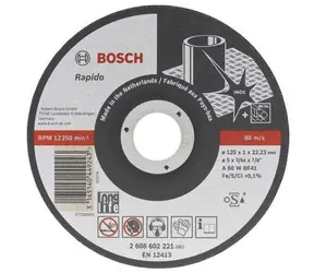 BOSCH 2608602221 / Řezací kotouč na nerezovou ocel / Průměr 125 x 22.23 mm / Šířka řezu 1 mm