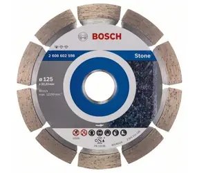 BOSCH 2608602598 / Diamantový řezací kotouč na kámen / Průměr 125 x 22.23 mm / Šířka řezu 1.6 mm