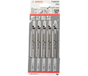 BOSCH 2608634994 / Sada pilových listů na dřevo a kov / BiM / Upínání T / Délka čepele 132 mm / Rozteč 2.4 - 5 mm / 5 ks