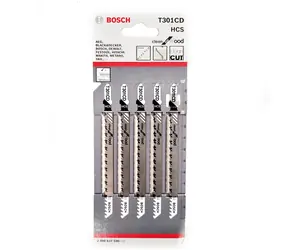 BOSCH 2608637590 / Sada pilových listů na měkké dřevo / HCS / Upínání T / Délka čepele 117 mm / Rozteč 3 mm / 5 ks