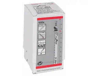 BOSCH 2608637876 / Sada pilových listů na měkké dřevo / HCS / Upínání T / Délka čepele 100 mm / Rozteč 2.7 mm / 100 ks