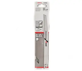 BOSCH S 2345 X / Sada pilových listů na dřevo / HCS / Upínání 1|2" / Délka čepele 200 mm / Rozteč 2.5-4.3 mm / 5 ks