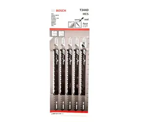 BOSCH 2608633A34 / Sada pilových listů na dřevo / HCS / Upínání T / Délka čepele 152 mm / Rozteč 4 mm / 5 ks