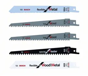 BOSCH F016800307 / Sada pilových listů na dřevo | kov | sádru / HCS / Upínání 1|2&quot; / Délka čepele 150 mm / 5 ks