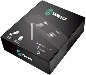 WERA 8740 A HF 1 / sada nástavců Zyklop pro šrouby s vnitřním šestihranem / s přidržovací funkcí / 1|4"