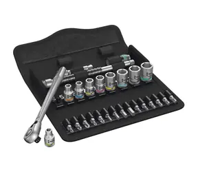 WERA 8100 SA 8 / Ráčnová sada Zyklop Metal / přepínací páčka / upínací část 1/4" / metrická