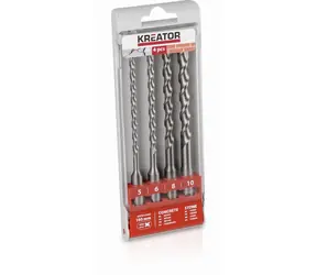 KREATOR KRT012602 / Sada vrtáků SDS-plus / Průměr 5-10 mm / Délka 160 mm / 4 ks