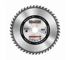 KREATOR KRT020425 / Pilový kotouč na dřevo / Průměr 250 x 30 mm / Šířka řezu 3.0 mm / Počet zubů 48