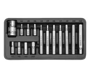 YATO Sada bitů inbus s adaptérem 10 mm x 1|2" (15 ks) / H4 - H12 / Délka 30-75 mm