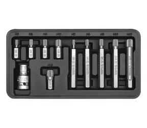 YATO Sada bitů pro vícezubé šrouby s adaptérem 10 mm x 1|2" (11 ks) / M5 - M12 / Délka 30-75 mm