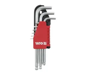 YATO Sada nástrčných klíčů inbus s kuličkou (9 ks) extradelší / 1.5 - 10 mm / Délka 90-225 mm / CrV 6150