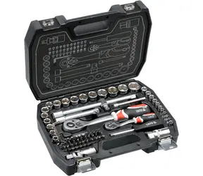 YATO YT-38782 Sada nástrčných klíčů s ráčnou 1|4" | 1|2" / Bity | Gola | Inbus / 72 ks
