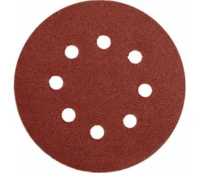YATO Brusný papír s otvory / Průměr 125 mm / Zrnitost 180 / Suchý zip / 5 ks