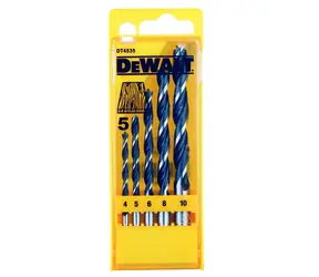 DeWalt Sada vrtáků do dřeva se středicím hrotem / Průměr 4-10 mm / CrV / 5ks