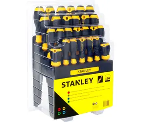 Stanley Sada šroubováků + stojan (26 ks) / Ploché | Křížové | TORX | Pozi