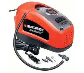 Black&Decker ASI300 / Mobilní kompresor / DC12V |220-230 V / Max. tlak 11 bar / Průtok vzduchu 9.5 l-min / 1.8 m