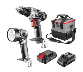 Graphite 58G016 / Aku 5ti dílná Sada nářadí / 18V / vrtací šroubovák + svítilna + taška + akumulátor + nabíječka