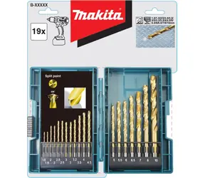 Makita B-67795 / Sada vrtáků HSS-Tin / Průměr 1.5-10 mm / 19 ks