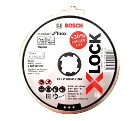 BOSCH Standard for Inox 2608619267 / Řezný kotouč / X-LOCK / 125x22.23mm / Šířka řezu 1.0 mm / plochý / 10ks