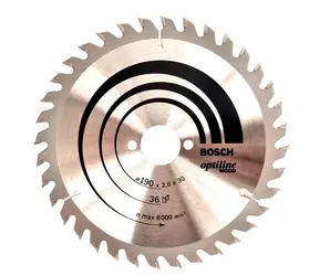 BOSCH Optiline Wood 2608640616 / Pilový kotouč na dřevo / 190x30 mm / Šířka řezu 2.6 mm / 36 zubů 