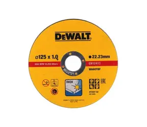DeWalt DT3507 / Řezací kotouč na kov a ocel / 125 x 22.2 x 1.0 mm / Šířka řezu 1.0 mm / 10 ks
