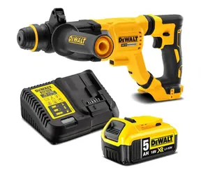 DeWalt DCH263P1 / Aku Kombinované kladivo / 18V / 5.0Ah / 1.165 ot-min / 4.300 úderů-min / 3.0J / SDS-plus