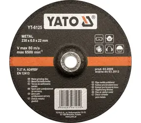 YATO Kotouč na kov 125 x 22 x 6.0 mm vypouklý brusný