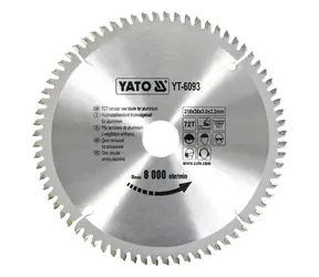 YATO YT-6093 / Pilový kotouč na hliník / Průměr 210x30 mm / Šířka řezu 2.2 mm / Počet zubů 72