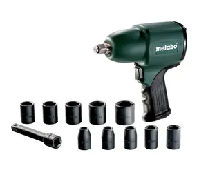 Metabo DSSW 360 Set / Pneu Rázový utahovák 1|2" / Tlak 6.2 bar / Spotřeba vzduchu 6 l-s / 360 Nm / přívod vzduchu 1|4"