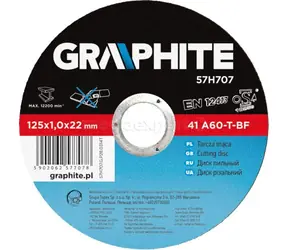 Graphite 57H707 / Kovový řezný kotouč / průměr 125 x 22 mm / šířka 1 mm
