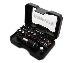 Graphite 56H608 Sada bitů 1|4" s adaptérem (32 ks) / Ploché | Philips | Pozidriv |TORX | Inbus