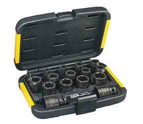 DeWalt DT7506 / sada 17ks nástavců pro rázové utahováky / redukce z 1|4" na 1|2" / černá povrchová úprava
