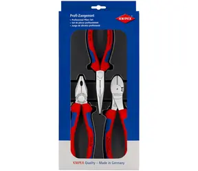 Knipex 002011V01 Sada kleští / Kombinované & Boční štípací & Půlkulaté kleště s břitem