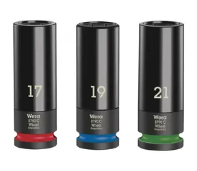 WERA Wheel Impaktor C Set 1 sada nástrčných hlavic ("ořechů") / upínací část 1|2"